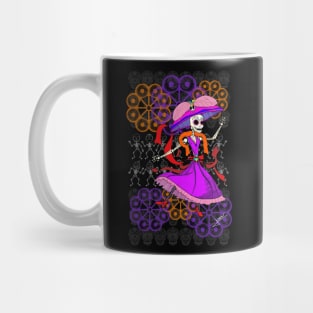 lovely catrina in mexican dancing in the day of the dead Mug